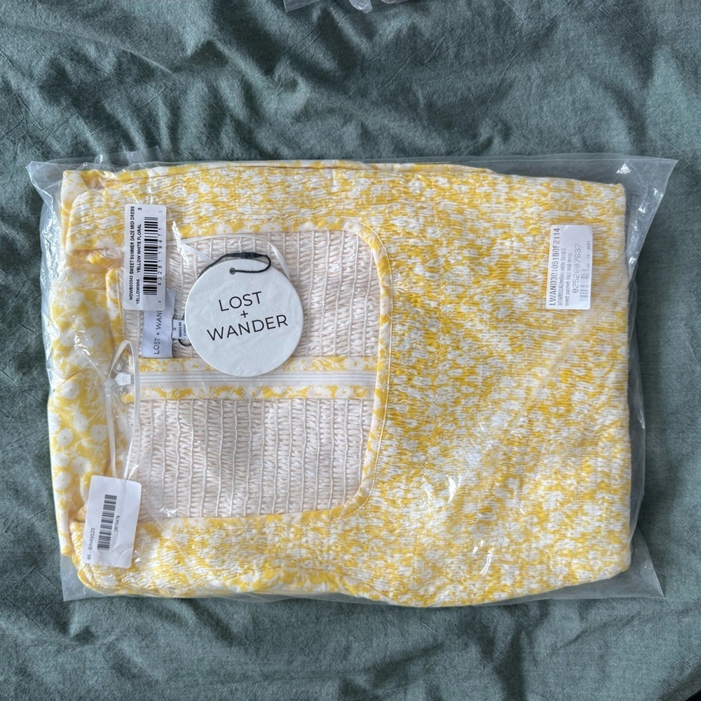 NWT Lost & Wander Sweet Summer Daze Midi Dress — Yellow Floral Size Small - Picture 5 of 5